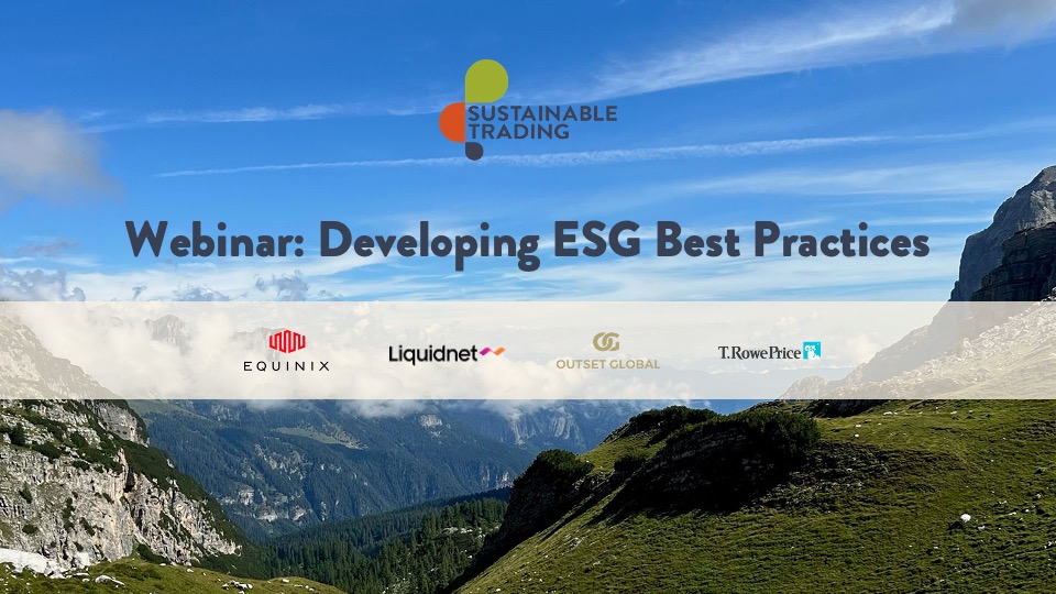 Webinar: Developing ESG Best Practices